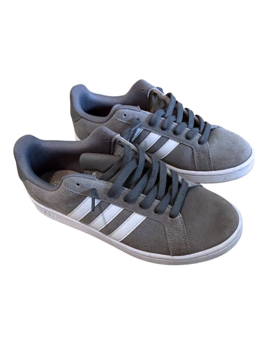 Adidas Grand Court Gray Suede Cloudfoam Sneakers Men’s 9.5